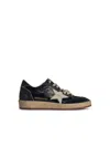 Golden Goose Ballstar Mixed Leather Low-top Sneakers In Black