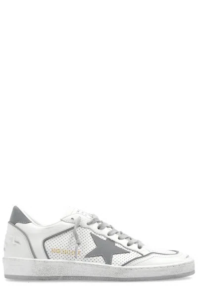 Golden Goose Deluxe Brand Ball Star Double Quarter Sneakers In White/silver
