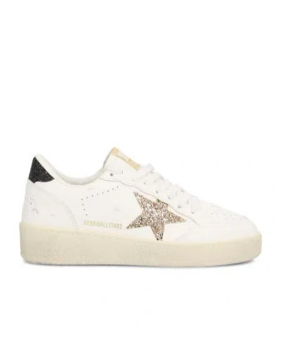 Golden Goose Deluxe Brand Ballstar Glittered Sneakers In White