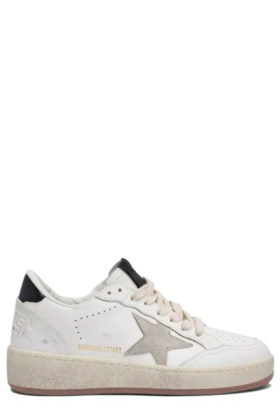 Golden Goose 'ballstar 2' White Low Top Sneakers With Star Patch On The Side And Contrasting Heel In Leather Woma