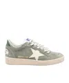 Golden Goose Suede Upper Sneakers With Leather Star And Heel In Green