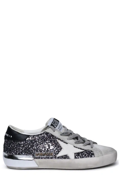 Golden Goose Superstar Glitter Leather Low-top Sneakers In Grey