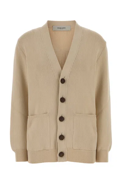 Golden Goose Deluxe Brand Beige Stretch Cotton Blend Danielle Cardigan In Brown