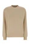 Golden Goose Deluxe Brand Beige Stretch Cotton Blend Dany Sweater In Brown