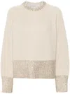 Golden Goose Boxy Sweater With Crystals In Neutrals
