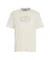 Golden Goose Deluxe Brand Beige T-shirt With Ribbed Collar And Silver Accents In Neutrals