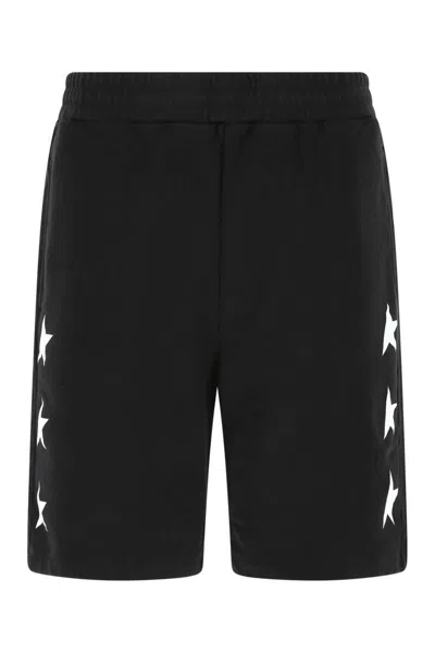 Golden Goose Black Cotton Diego Bermuda Shorts In Navy