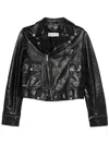 Golden Goose Smooth Leather Motorcycle Jacket In Black