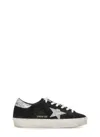 Golden Goose Hi Star Suede Sneakers With Glittered Star And Heel Tab In Black