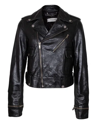GOLDEN GOOSE GOLDEN GOOSE LEATHER BIKE JACKET COLOR BLACK