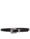 Golden Goose Deluxe Brand Black Vintage Effect Washed Leather Belt In Black