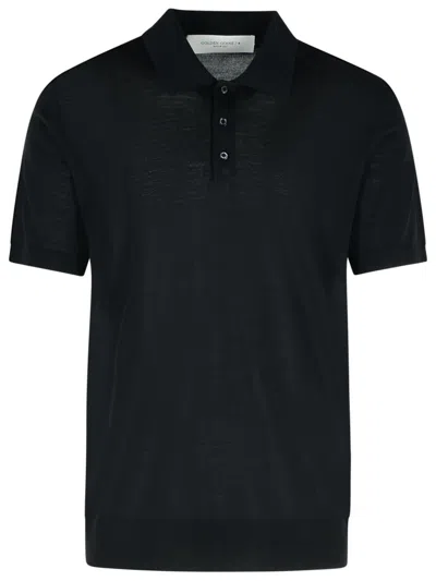 Golden Goose Black Virgin Wool Polo Shirt Men