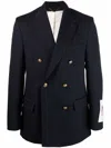 Golden Goose Deluxe Brand Blazer Doppio Petto In Compact Gabardine Wool In Black