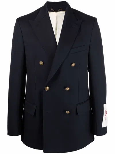 Golden Goose Deluxe Brand Blazer Doppio Petto In Compact Gabardine Wool In Black