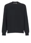 Golden Goose Ribbed Texture Crewneck Sweater In Black