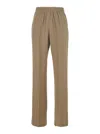 Golden Goose Brittany Beige Pants With Logo Charm Detail On The Rear And All-over Striped Motif In Viscose Blend  In Neutrals