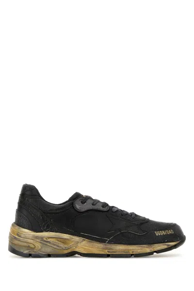 Golden Goose Running Dad Crack Leather And Naplak Upper Crack Leather Tongue Toe Heel And Star Sneakers Black