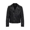 Golden Goose Leather Jacket With Zip Fastening And Pockets In Black