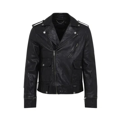 Golden Goose Deluxe Brand Classic Biker Jacket In High-quality Ovine Leather In Black