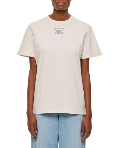 Golden Goose Deluxe Brand Cream Short-sleeved Crew-neck T-shirt In White