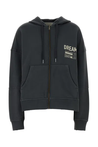 Golden Goose Deluxe Brand Dark Grey Cotton Oversize Ottaviano Sweatshirt In Blue
