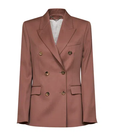 Golden Goose Deluxe Brand Double Breasted Tailored Blazer In Brown