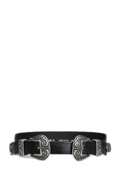 Golden Goose Deluxe Brand Double Buckled Belt In Black