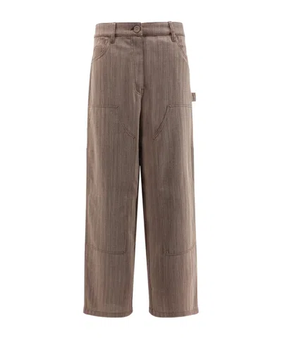 Golden Goose Deluxe Brand Double-knee Straight-leg Trousers In Brown