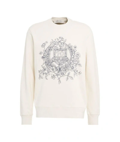 Golden Goose Deluxe Brand Floral Embroidered Sweatshirt In White
