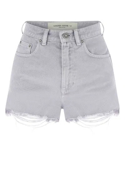Golden Goose Deluxe Brand Golden-washed Denim Shorts For Women In Purple