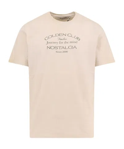 Golden Goose Slogan-print Cotton T-shirt In Neutrals