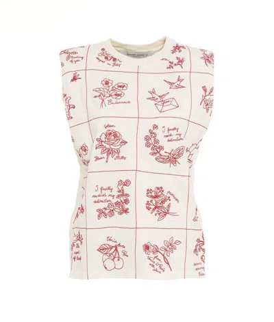 Golden Goose Deluxe Brand Graphic Printed Sleeveless Top In White