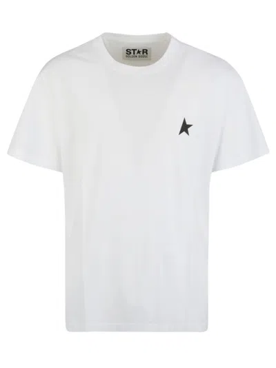 Golden Goose Deluxe Brand Half-sleeve T-shirt With Black Star Accent In White