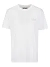 Golden Goose Cotton T-shirt With Back Glittered Print In White