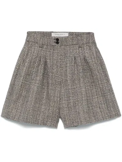 GOLDEN GOOSE GOLDEN GOOSE HERRINGBONE PRINT WOOL SHORTS