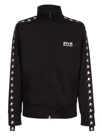 Golden Goose Deluxe Brand High-collar Sweatshirt With Star Detailing And Zipper In Black