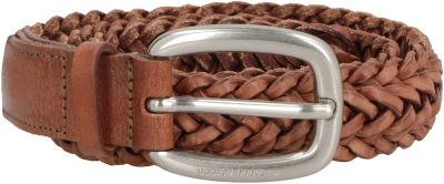 Golden Goose Houston Woven Leather Belt In Brown