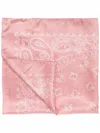 Golden Goose Deluxe Brand Intricate Paisley Soft Pink Silk Scarf In Pink