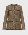 Golden Goose Coffee-colored Wool Tweed Jacket In Brown