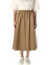 Golden Goose Midi A-line Circle Skirt Morena In Neutral