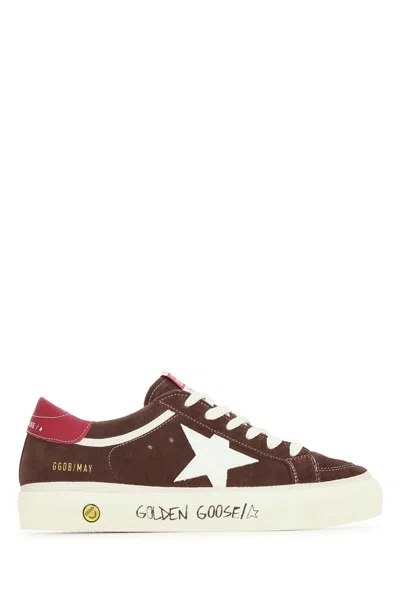 Golden Goose Deluxe Brand Kids May Suede Upper & Leather Toe Sneakers In Brown