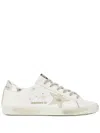 Golden Goose Super-star Leather Upper Suede Star Piper Print Heel Shoes In White