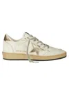 Golden Goose Ball Star Sneakers With Gold Star And Heel Tab In White