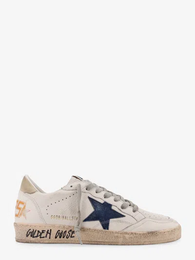 Golden Goose Ballstar Nappa Upper Toe And Spur Suede Star Leather Heel Sneakers Beige In White
