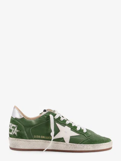 Golden Goose Deluxe Brand Men Ball-star Leather Sneakers With Embossed Iconic Detail In Green