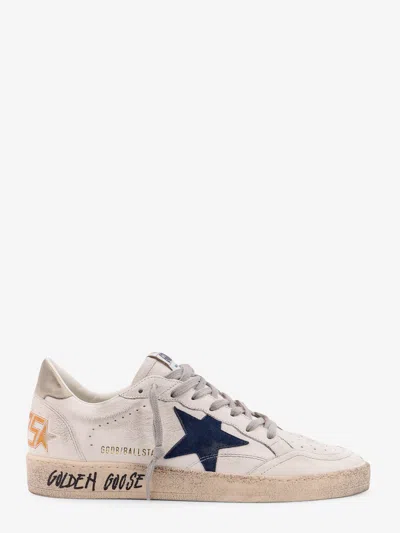 Golden Goose Deluxe Brand Men Ball Star Low-top Leather Sneakers With Used Effect In White