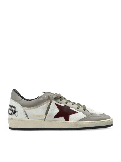 Golden Goose Deluxe Brand Men Ballstar Sneakers In Leather With Contrasting Star And Distressed Fini In White