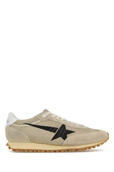 Golden Goose Deluxe Brand Men Beige Mesh And Suede Running Marathon Sneakers In Brown