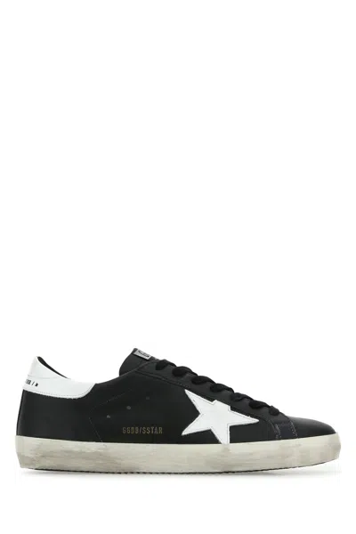 Golden Goose Deluxe Brand Men Black Leather Super Star Classic Sneakers