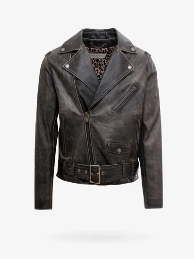 GOLDEN GOOSE GOLDEN GOOSE DELUXE BRAND MEN CHIODO GOLDEN LEATHER JACKET